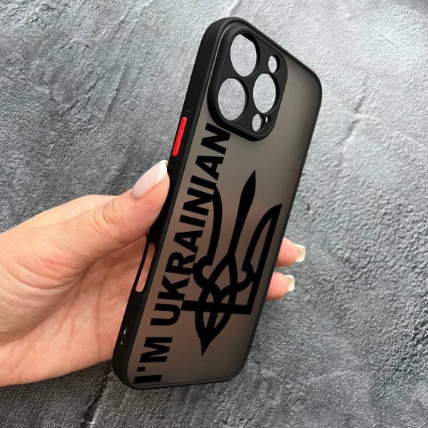 Чехол для iPhone 16 Pro с защитой камеры патриотический I`m Ukrainian