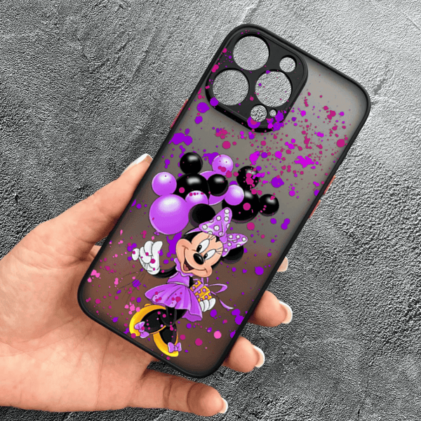 Чехол для iPhone 16 Pro с защитой камеры детский с Минни Маус и воздушными шариками