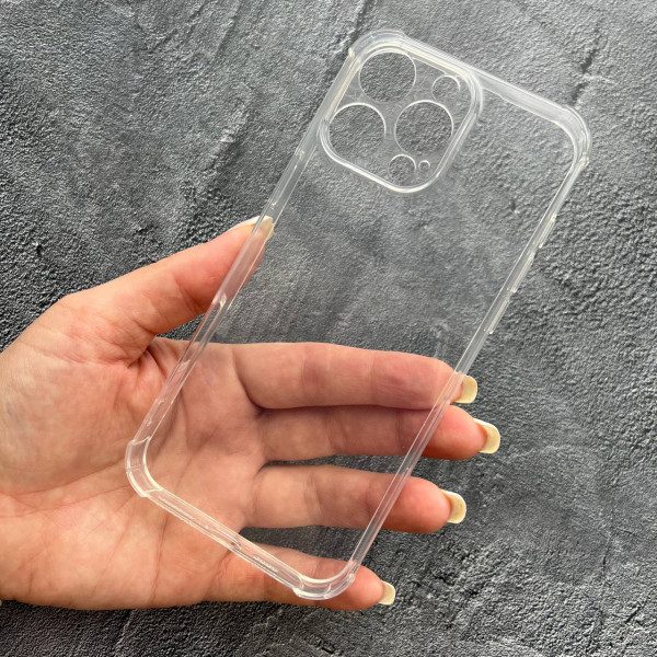 Чехол для iPhone 16 Pro с защитой камеры противоударный прозрачный силиконовый чехол без дизайна
