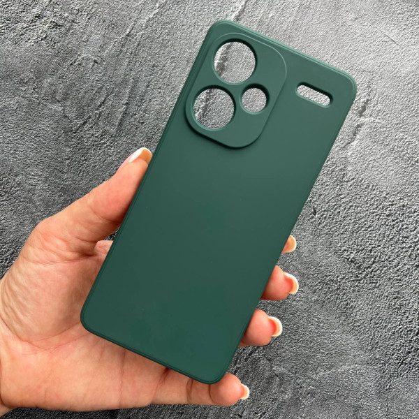 Чохол для Xiaomi Redmi Note 13 Pro Plus з захистом камери софт-тач темно-зелений чохол