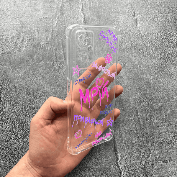 Чехол для Oppo A76 / A96 с защитой камеры с надписью мечтай противоударный прозрачный силиконовый чехол
