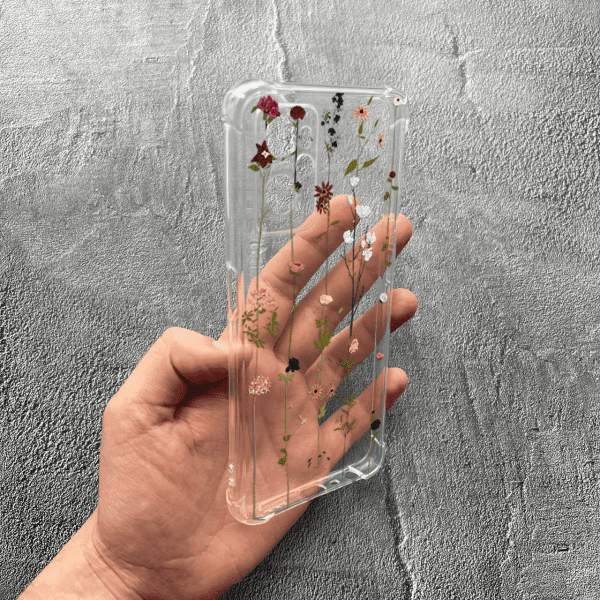 Чохол для Oppo A76 / A96 з захистом камери з квітами ліани протиударний прозорий силіконовий чохол