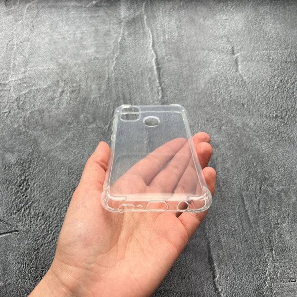 Чехол для Samsung Galaxy M30s / M21 с защитой камеры противоударный прозрачный силиконовый чехол