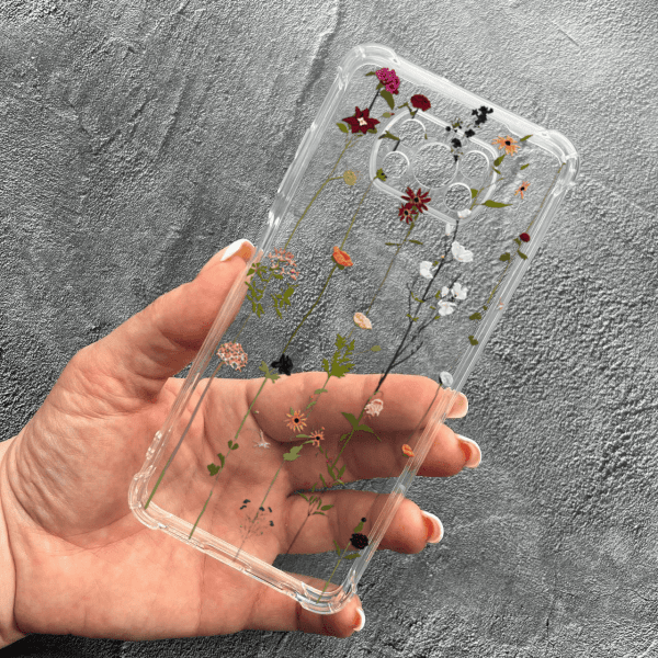 Чохол для Xiaomi Poco X3 NFC / Poco X3 Pro з захистом камери з квітами ліанами протиударний прозорий силіконовий чохол