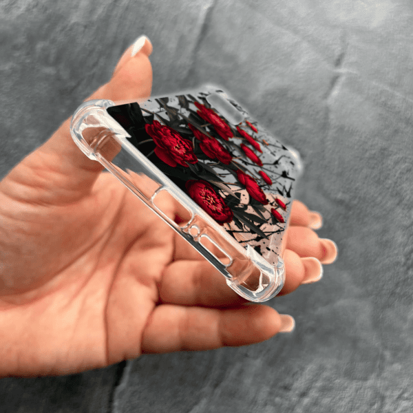 Чехол для Xiaomi Mi 10T / 10T Pro с маленькими цветками красными пионами противоударный прозрачный силиконовый чехол