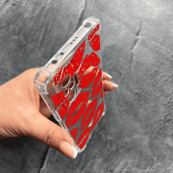 Чохол для Xiaomi Redmi Note 10 Pro з захистом камери з червоними губами протиударний прозорий силіконовий чохол