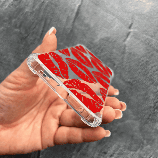 Чехол для Xiaomi Redmi Note 10 Pro с защитой камеры с красными губами противоударный прозрачный силиконовый чехол