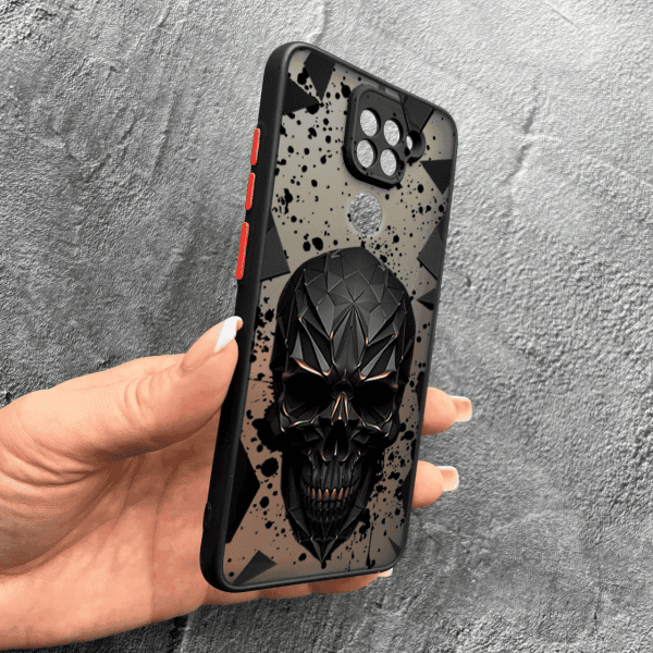 Чехол для Xiaomi Redmi Note 9 / Redmi 10X с защитой камеры с черепом в кубе