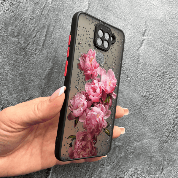 Чохол для Xiaomi Redmi Note 9 / Redmi 10X з захистом камери з квітами та краплями