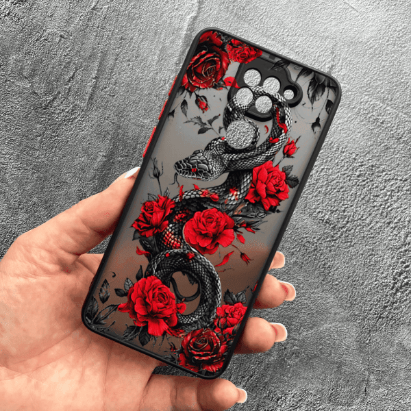 Чохол для Xiaomi Redmi Note 9 / Redmi 10X з захистом камери з змією в квітах