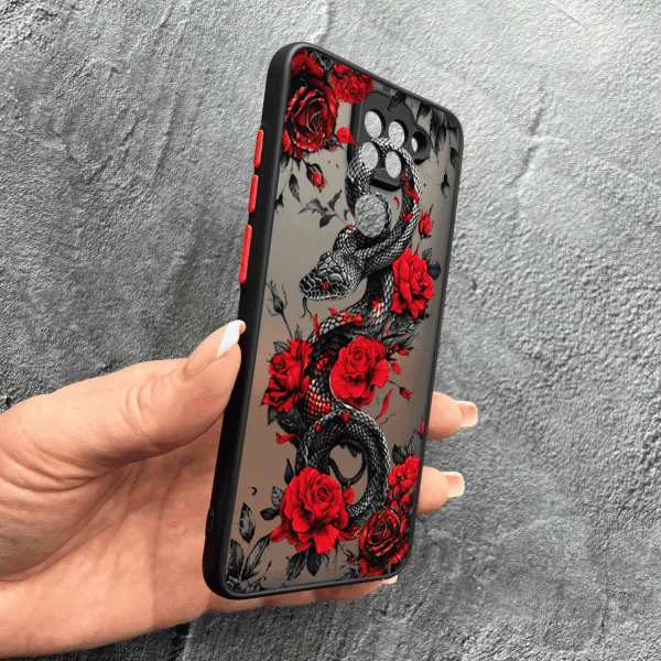 Чохол для Xiaomi Redmi Note 9 / Redmi 10X з захистом камери з змією в квітах