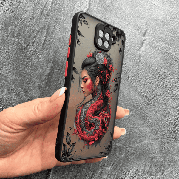 Чохол для Xiaomi Redmi Note 9 / Redmi 10X з захистом камери дівчина з драконом