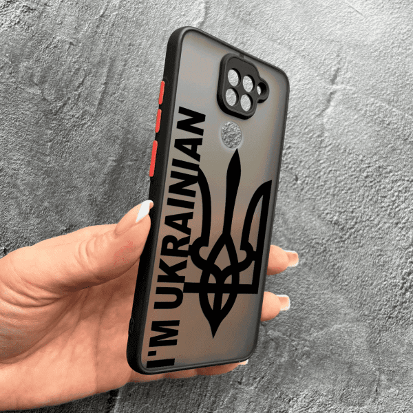 Чехол для Xiaomi Redmi Note 9 / Redmi 10X патриотический с защитой камеры I`m Ukrainian