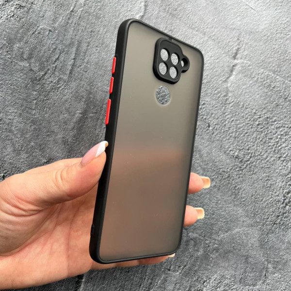 Чехол для Xiaomi Redmi Note 9 / Redmi 10X с защитой камеры матовый пластик без дизайна