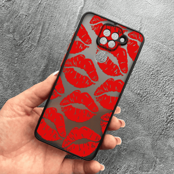 Чехол для Xiaomi Redmi Note 9 / Redmi 10X с защитой камеры с красными губами