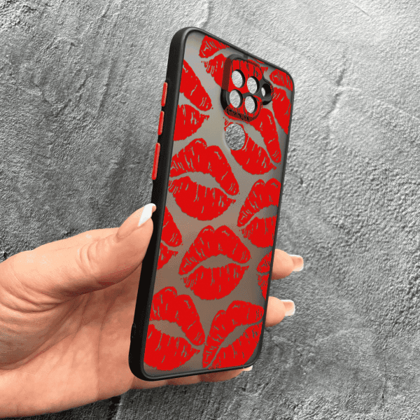 Чехол для Xiaomi Redmi Note 9 / Redmi 10X с защитой камеры с красными губами