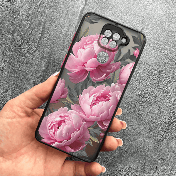 Чохол для Xiaomi Redmi Note 9 / Redmi 10X з захистом камери з квітами півоніями крупними