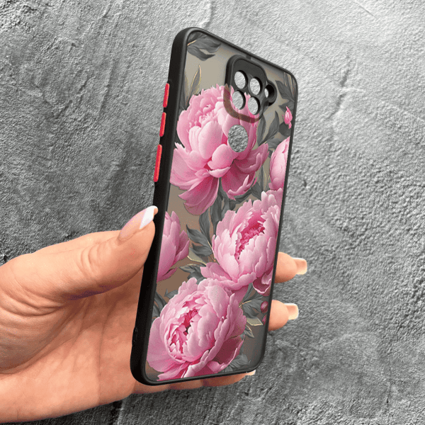 Чохол для Xiaomi Redmi Note 9 / Redmi 10X з захистом камери з квітами півоніями крупними
