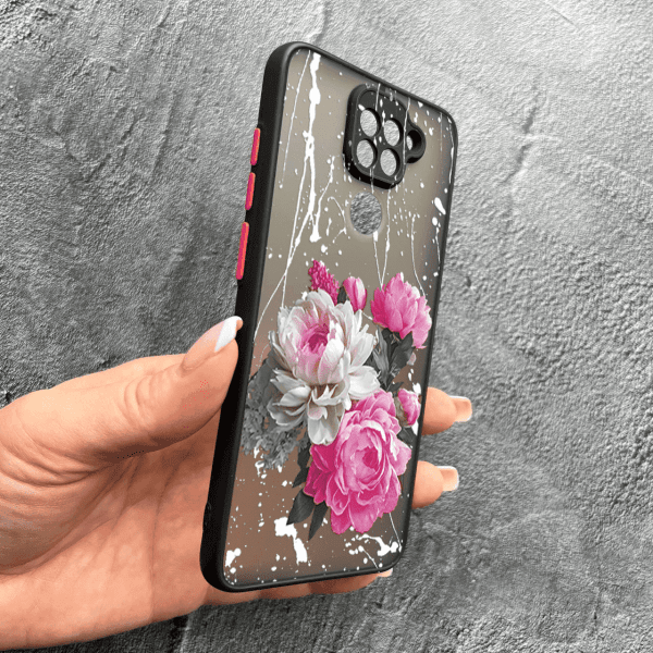 Чохол для Xiaomi Redmi Note 9 / Redmi 10X з захистом камери з квітами півонії класичні