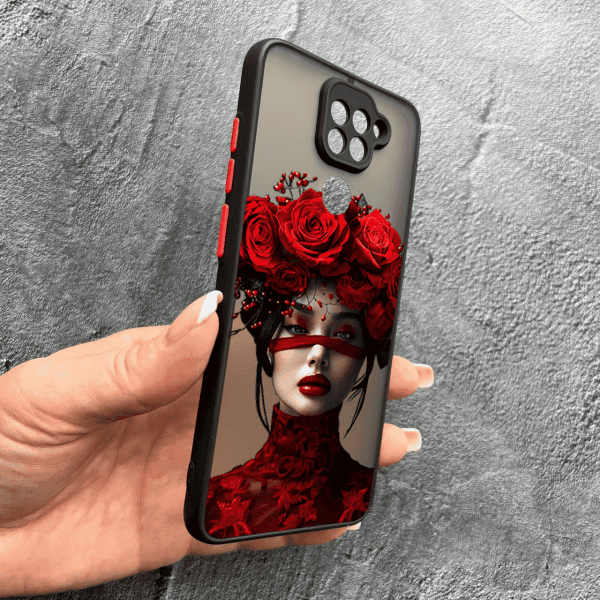 Чохол для Xiaomi Redmi Note 9 / Redmi 10X з захистом камери з дівчинкою та стрічкою