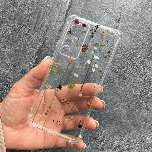 Чохол для Xiaomi 12T / Xiaomi 12T Pro з захистом камери з квітами ліани протиударний прозорий силіконовий чохол