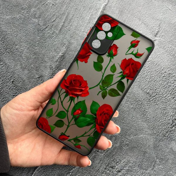 Чохол для Samsung Galaxy M13 з захистом камери з квітами червоні троянди