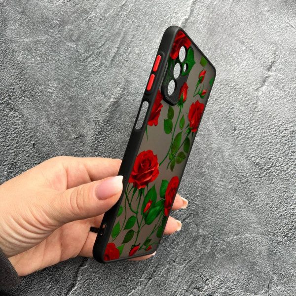 Чохол для Samsung Galaxy M13 з захистом камери з квітами червоні троянди