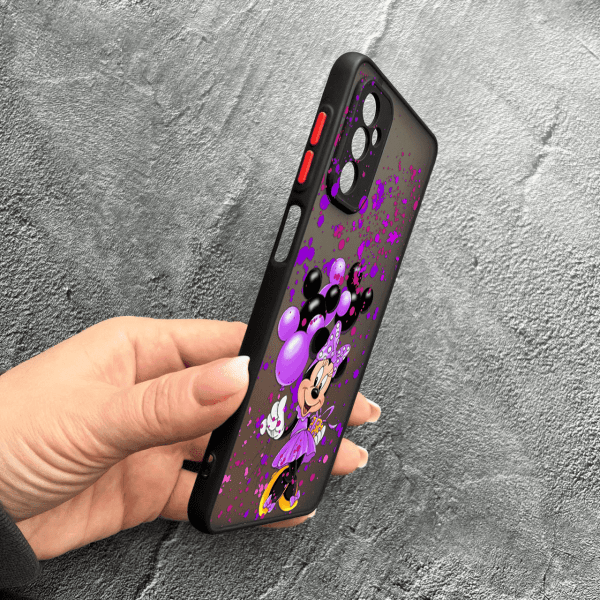 Чехол для Samsung Galaxy M13 с защитой камеры детский с Минни Маус и воздушными шарами