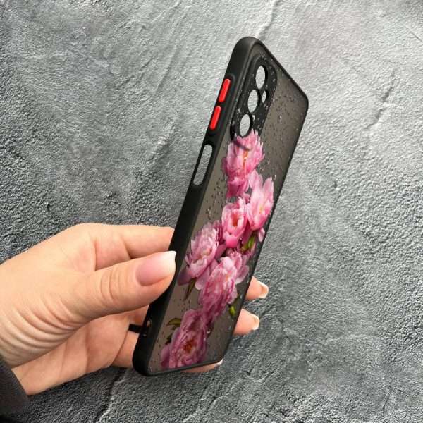 Чехол для Samsung Galaxy M13 с защитой камеры с цветами и каплями