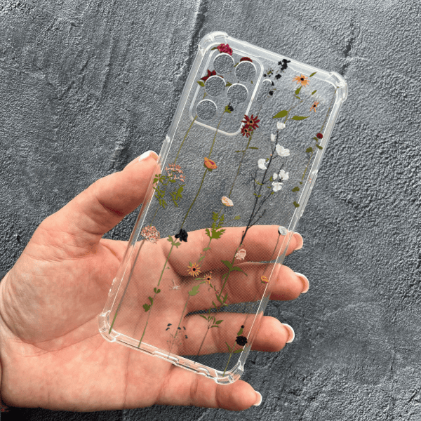 Чохол для Oppo Reno 5 Lite з захистом камери з квітами ліани протиударний прозорий силіконовий чохол