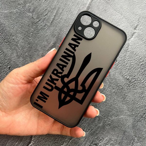 Чехол для iPhone 14 plus с защитой камеры патриотический I`m Ukrainian
