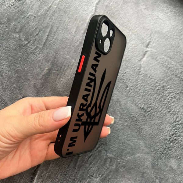 Чехол для iPhone 14 plus с защитой камеры патриотический I`m Ukrainian