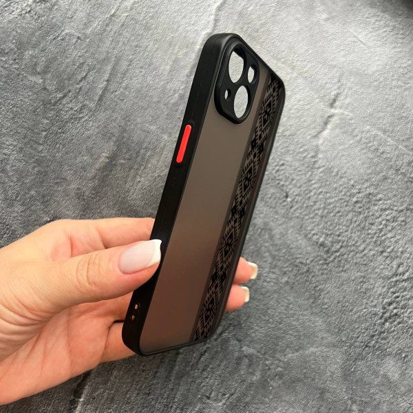 Чохол для IPhone 13 Mini з захистом камери з вишиванкою чорна оригінальна