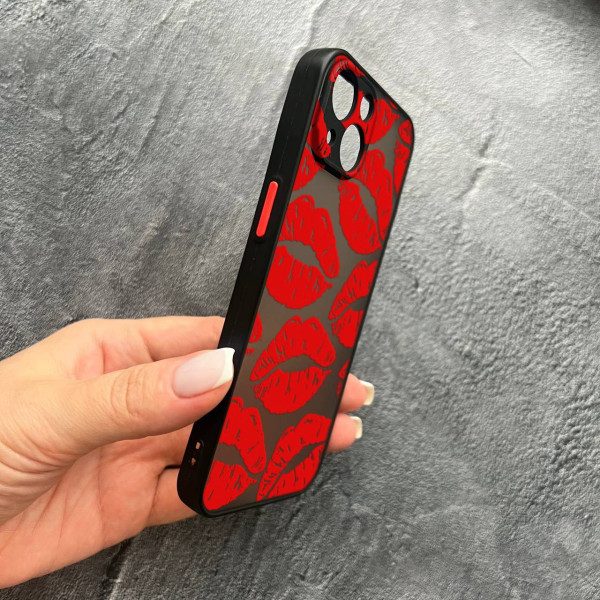 Чехол для IPhone 13 Mini с защитой камеры с красными губами