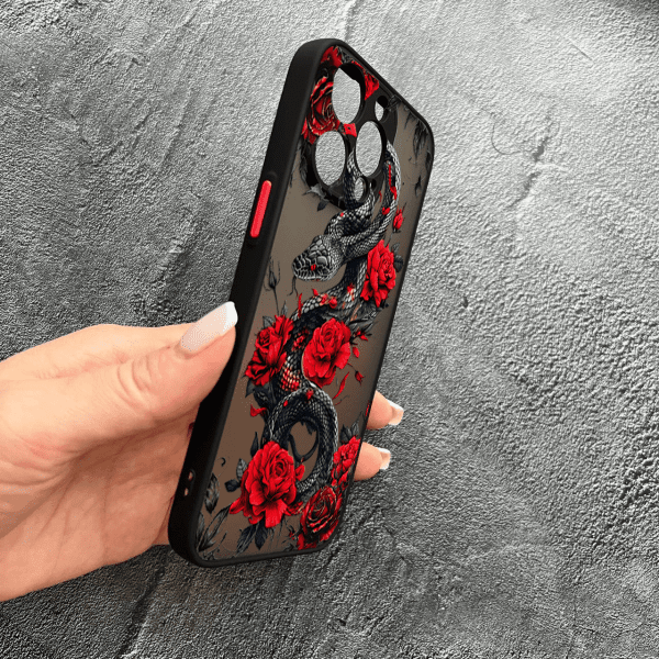 Чохол для iPhone 12 Pro Max з захистом камери з змією в квітах