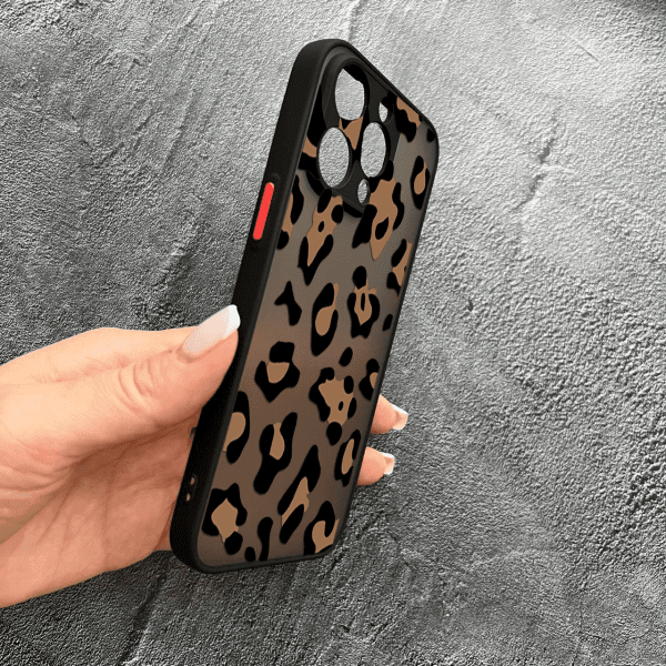 Чохол для iPhone 12 Pro Max з захистом камери з леопардом шоколадним