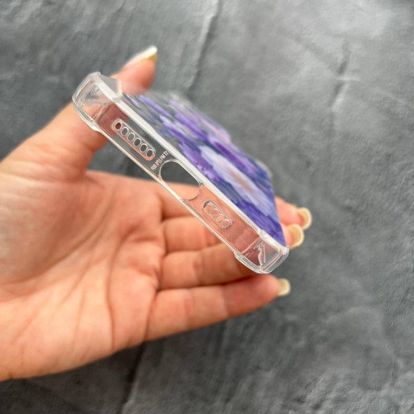 Чехол для iPhone 12 Pro с защитой камеры с цветами лавандовые пионы нежные противоударный прозрачный силиконовый чехол
