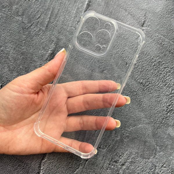 Чехол для iPhone 12 Pro с защитой камеры противоударный прозрачный силиконовый чехол без дизайна
