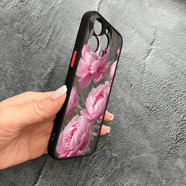 Чохол для iPhone 12 Pro з захистом камери з квітами півоніями крупними
