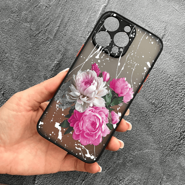 Чохол для iPhone 12 Pro з захистом камери з квітами півонії класичні