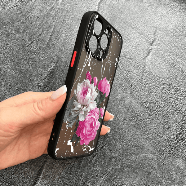 Чохол для iPhone 12 Pro з захистом камери з квітами півонії класичні
