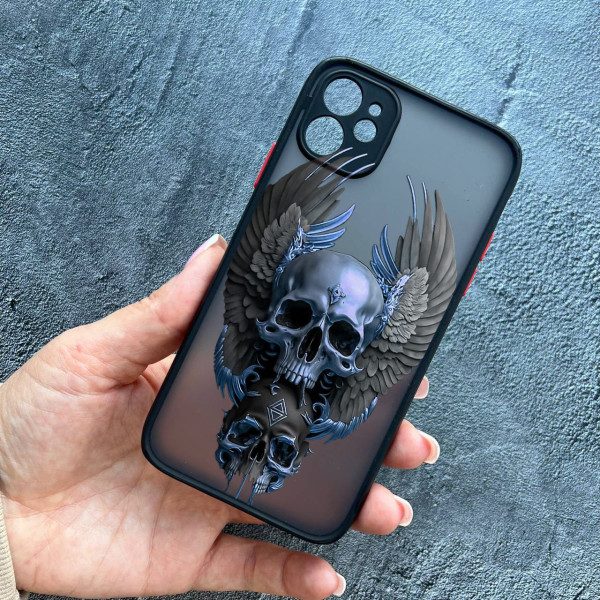 Чохол для iPhone 12 mini з захистом камери з черепом та крилами