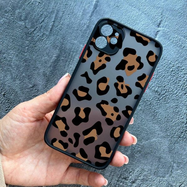 Чохол для iPhone 12 mini з захистом камери з леопардом шоколадним