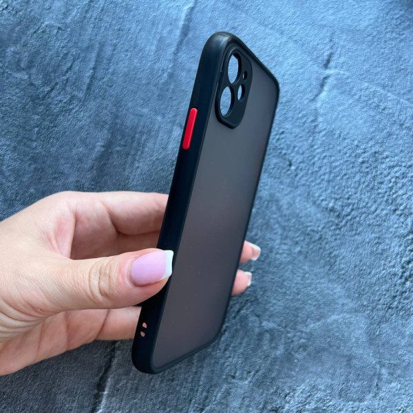 Чехол для iPhone 12 mini с защитой камеры матовый пластик без дизайна