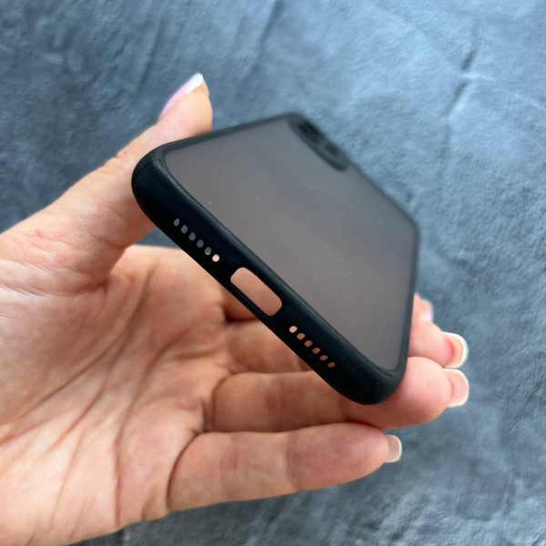 Чехол для iPhone 12 с защитой камеры матовый пластик без дизайна