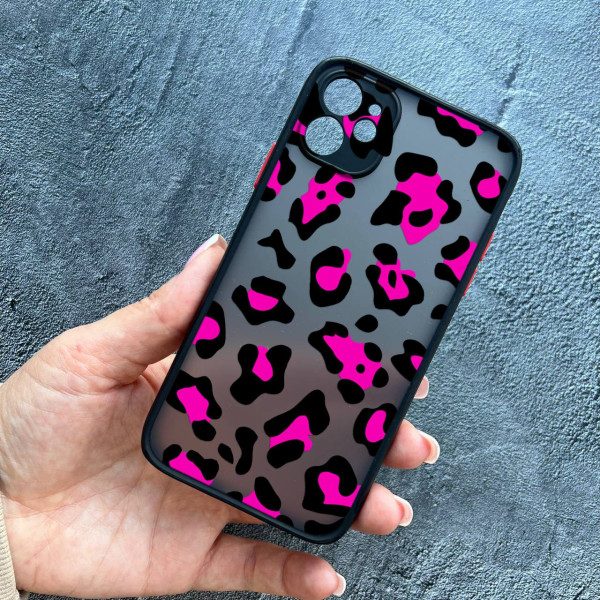 Чохол для iPhone 12 з захистом камери з леопардом рожевим