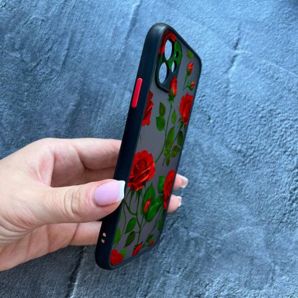 Чохол для iPhone 12 з захистом камери з квітами червоні троянди