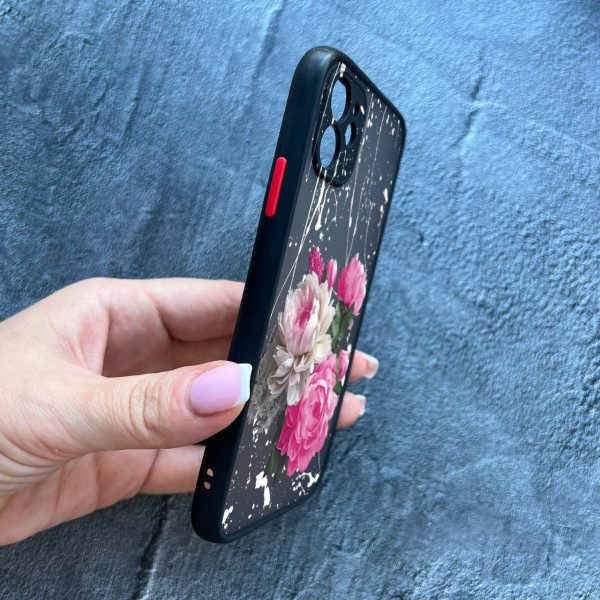 Чохол для iPhone 12 з захистом камери з квітами півоніями класичними