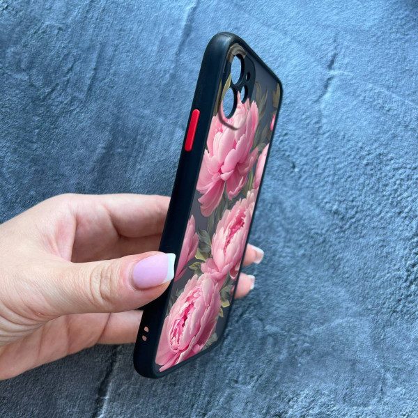 Чохол для iPhone 12 з захистом камери з квітами півонії 