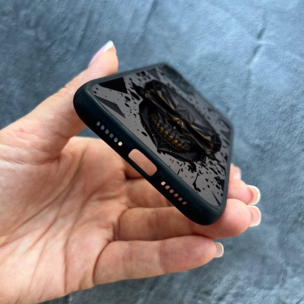 Чехол для iPhone 12 с защитой камеры с черепом в кубе